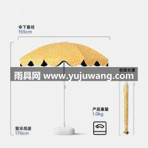 外层聚酯纤维/碰击布面料 · 内层黑胶防 武汉雨具制造供应链供货户外太阳伞，主打波 图5