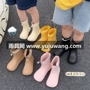 时尚外穿ins潮防水抽绳束口雨靴女四季通用亲子水筒靴雨鞋