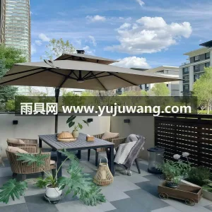 伞面280g色织布 · 电镀碳钢伞杆 · 省力摇杆 户外遮阳伞庭院伞太阳伞室外罗马伞别墅花园天台院子高