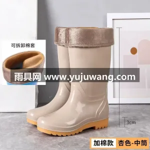 PVC材质 · 鞋底防滑纹理 武汉大型雨具供应链供货大号女款高筒雨靴， 图5