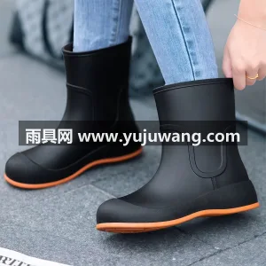 一体成型 · 可拆卸加绒棉套 · PVC 武汉大型雨具供应链供货时尚短筒女士雨鞋， 图2
