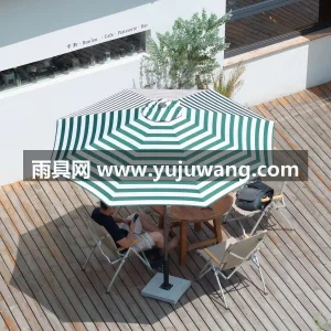 伞面300D加厚涤纶防水布 · 伞柱加粗 武汉雨具供应链服务，生产绿白条中柱条纹遮 图3