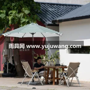 伞面300D加厚涤纶防水布 · 伞柱加粗 武汉雨具供应链服务，生产绿白条中柱条纹遮 图5