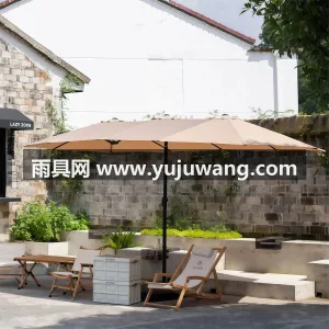 伞面280D加厚涤纶布 · 8骨加粗钢管 武汉雨具供应链服务，生产双头户外遮阳伞， 图4