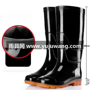 牛筋鞋底 · 一体成型 · 优质PVC材 这款男士高筒加厚劳保雨靴，甄选优质橡胶材 图5