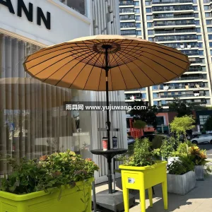 伞面加厚涤纶防水布 · 24根玻纤维伞骨韧性强不易 玻纤伞 民宿酒店户外庭院阳台天台大遮阳伞中式复古风