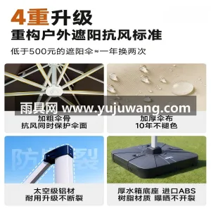 伞面250-300g高密度涤纶色织布 · 武汉本地生产户外罗马伞，采用高密度涤纶面 图2
