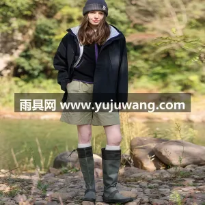 荔枝纹护口 · 天然橡胶底 本款高筒可折叠女士雨水靴，为武汉大型专业 图2