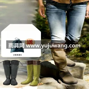 荔枝纹护口 · 天然橡胶底 本款高筒可折叠女士雨水靴，为武汉大型专业 图5