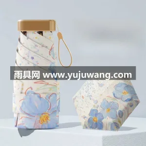 彩胶防晒 · 精致手柄 · 加强双股玻纤 超轻便携卡片太阳伞彩胶防晒伞防紫外线女生高级感小巧