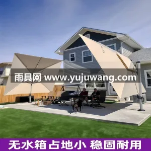 加厚加密600D牛津布 · 加粗加厚黑烤漆钢管伞杆 落地遮阳伞户外伞庭院花园商用预埋底座埋地固定不占地