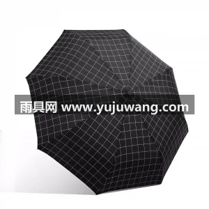 加厚黑胶防晒图层 · 导流圆润伞珠 ·  本品为格纹简约款晴雨两用伞，武汉本土大型 图4