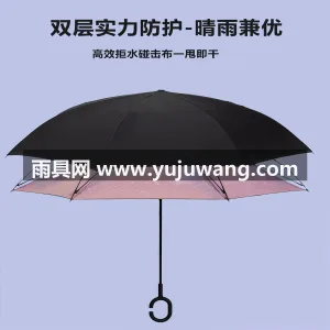 24骨加固结构 · 高密度碰击布 · 防 这款自动双层反向晴雨伞，由武汉专业大型雨 图3