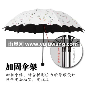 高密黑胶涂层UPF50+ · 280T加 本款女士晴雨两用伞由武汉专业雨具制造厂家 图6