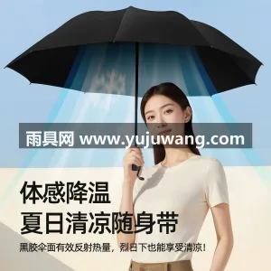 加厚黑胶涂层 · 加固镀锌铁骨 · 一甩 武汉本地大型雨伞供应链服务直供大号手动折 图4