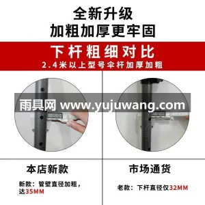 420D加密牛津布 · 三层抗风骨架 · 武汉本地大型雨伞供应链服务直供双层布加厚 图3