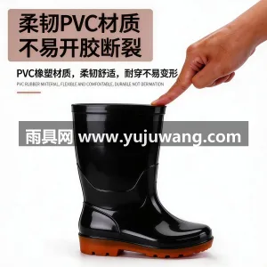 PVC材质 · 一体成型零缝隙 · 耐磨 武汉本地大型雨具供应链供货男士硅胶雨鞋水 图3