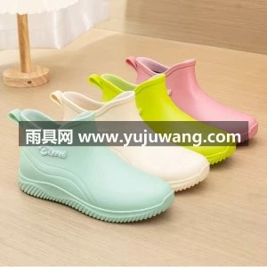 低帮运动雨鞋女款防滑防水厨房工作甜美胶鞋四季加棉雨靴成人水鞋