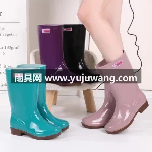 一体成型 · 耐磨防水· 防滑纹理 武汉大型雨具供应链供货，女款高筒加绒雨靴 图2