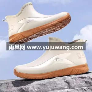 干爽透气内里 · 磨砂防水鞋面 · 柔软 武汉专业雨具厂家打造男士时尚短筒雨靴，简 图5