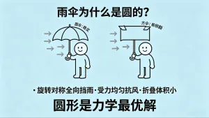 雨伞的形状为什么是圆形的？方形的伞真的不好用吗？