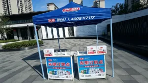 光明乳业全国订奶地推活动广告帐篷与促销广告伞定制案例项目图片