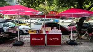 华为全国地推活动广告伞与广告帐篷定制案例项目图片